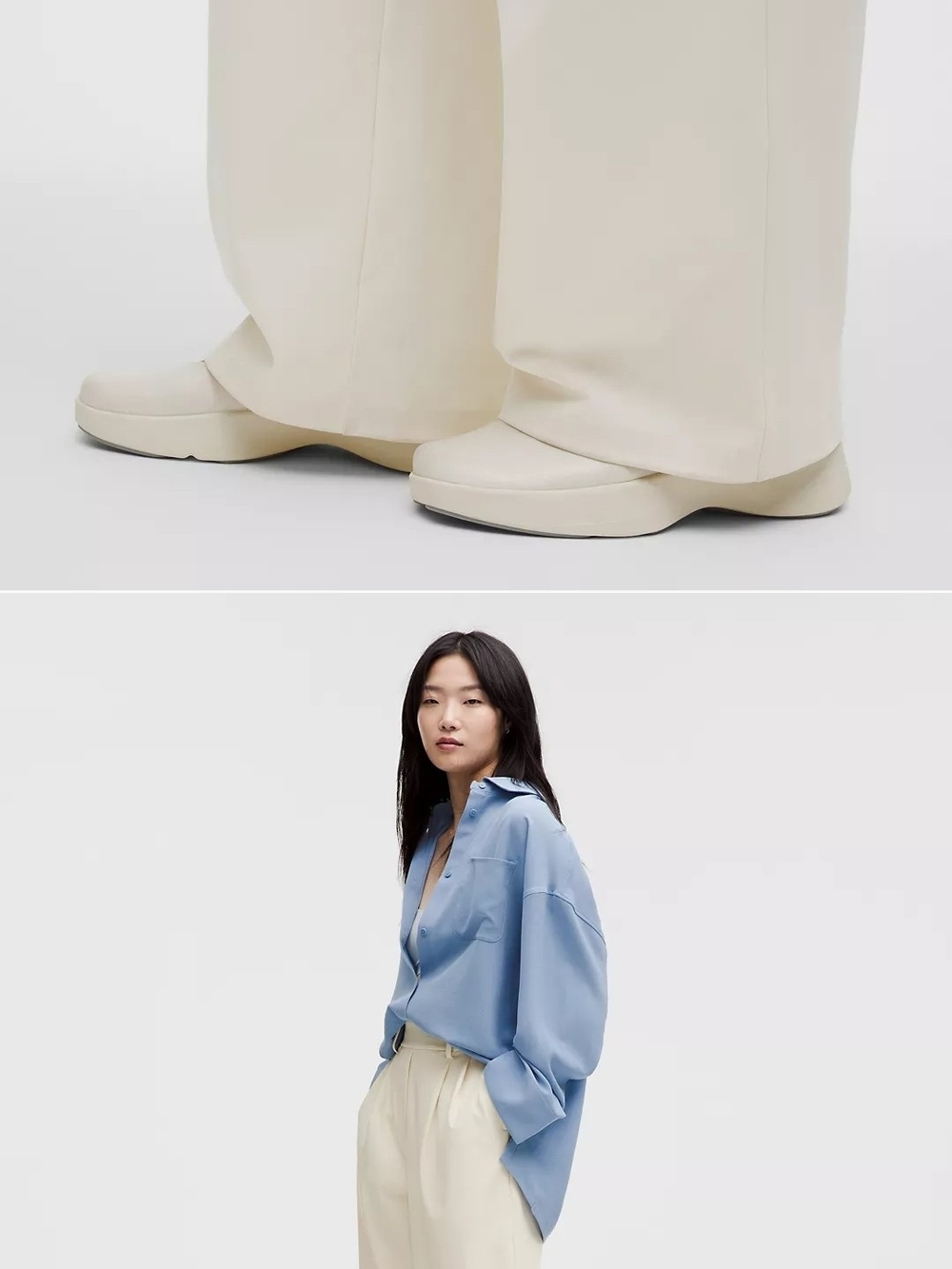 lululemon athletica Cream Wide-Leg Trousers